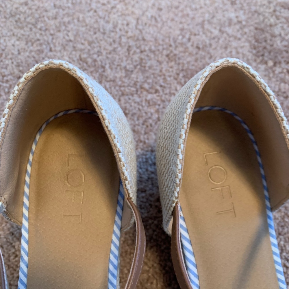 LOFT Striped Espadrille Wedges | Size 9.5 / Never Worn - Picture 10 of 11
